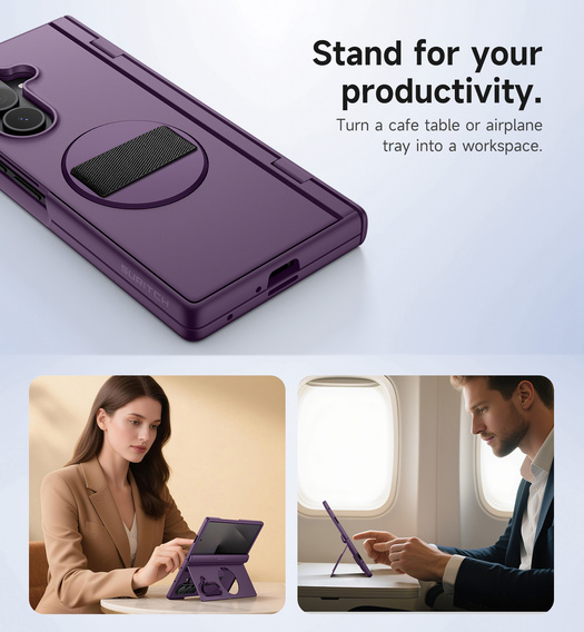 Puzdro Suritch s 360° stojanom a integrovanou ochranou displeja pre Samsung Galaxy Z Fold7