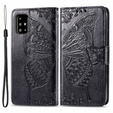 Klapkové puzdro pre Samsung Galaxy A51 4G, Butterfly, čierne