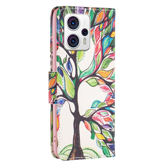 Klapkové puzdro pre Motorola Moto G53 5G / G23 / G13, Wallet, tree of life, biele