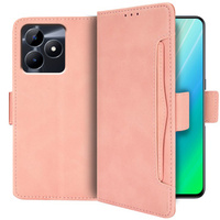 Klapkové puzdro pre Realme C51, Card Slot, ružové