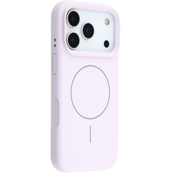 Silikónové puzdro pre iPhone 17 Pro, pre MagSafe, proti nárazom, fialové