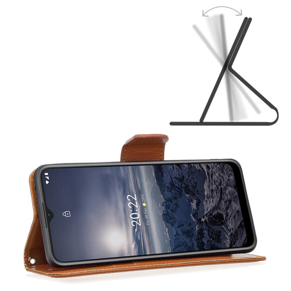 Klapkové puzdro pre Nokia G11 / G21, Litchi Wallet Case, hnedé