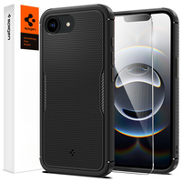 Puzdro Spigen pre iPhone 16E, Core Armor MagSafe, čierne + tvrdené sklo 9H