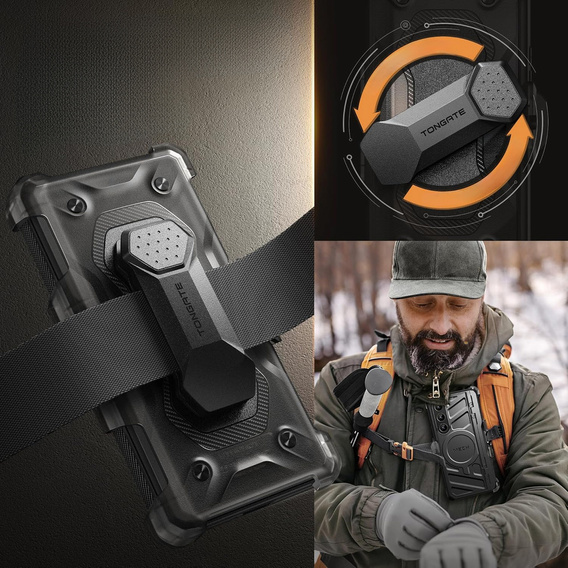 Puzdro pre Samsung Galaxy S24 Ultra, séria Tongate MECH so stojanom, čierne