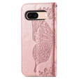 Klapkové puzdro pre Google Pixel 8A, Butterfly, ružové rose gold