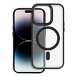 Puzdro pre iPhone 16 Pro, pre MagSafe, ERBORD Matt Case, transparentné / čierne + sklo na displej