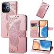 Klapkové puzdro pre Realme Note 70T 4G, Butterfly, ružové rose gold