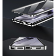 Magnetické puzdro Dual Glass MagSafe pre Samsung Galaxy S25 Ultra, strieborné