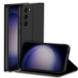 Klapkové puzdro pre Samsung Galaxy S23 Plus, GKK Leather, carbon čierne