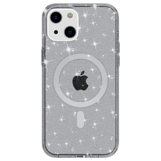 Puzdro pre iPhone 14 Plus, Glittery, pre MagSafe, čierne