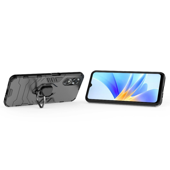 Obal na mobil pre Oppo A17, Kickstand Ring, čierne