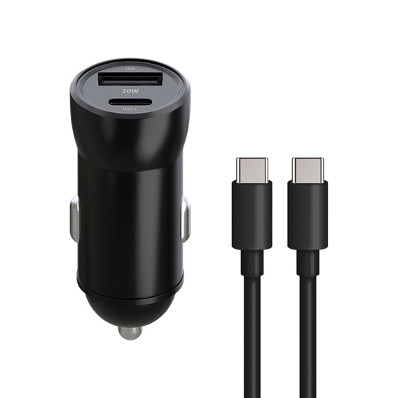 Maxlife PD/QC 20 W nabíjačka do auta s káblom USB-C – USB-C 60 W pre smartfóny, tablety, navigačné zariadenia a iné zariadenia s USB/USB-C