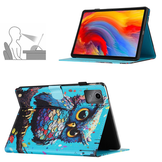 Puzdro pre Lenovo Tab M11, s chlopňou, owl