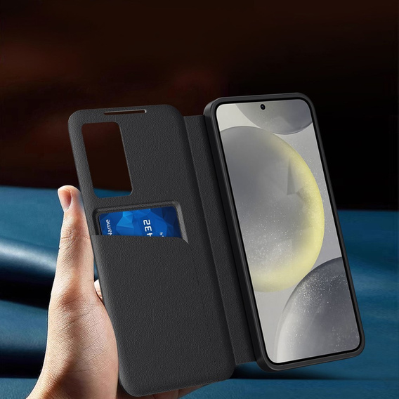 Flipové puzdro pre Samsung Galaxy S23+ Plus, Smart View Wallet, čierne