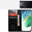 CASEME flipové puzdro pre Samsung Galaxy S21 FE, Waxy Textured, čierne