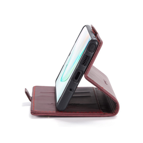 CASEME puzdro pre Samsung Galaxy Note 10 Plus/5G, Leather Wallet Case, červené