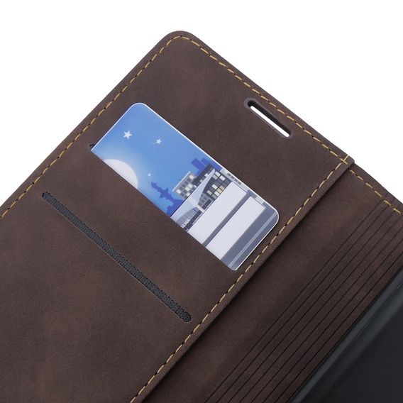 Puzdro pre Xiaomi 13T / 13T Pro, ERBORD Vintage, peňaženka s chlopňou, káva