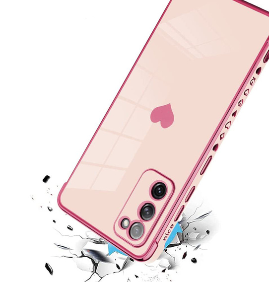 Obal na mobil pre Samsung Galaxy S20 FE, Electro heart, ružové rose gold