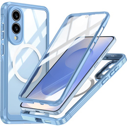 Puzdro pre Samsung Galaxy S25 Edge, Shockproof, so sklom, pre MagSafe, modré