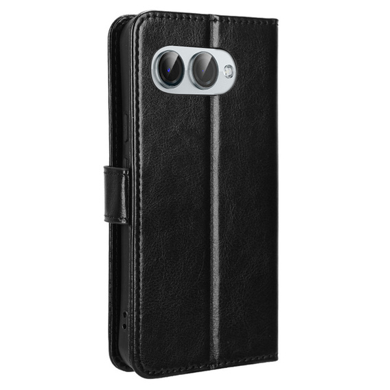 Klapkové puzdro pre T Phone 3 5G, Crazy Horse Wallet, čierne
