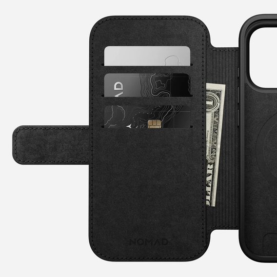 Puzdro Nomad pre iPhone 17 Pro, Modern Leather Folio, čierne
