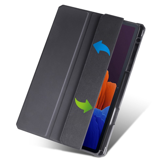 Puzdro pre Samsung Galaxy Tab S7 Plus / Tab S7 FE, Smartcase Hybrid, so slotom na stylus, čierne