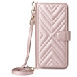 Puzdro s chlopňou pre Realme 14 Pro+ 5G, Crossbody Leather Wallet, ružové rose gold