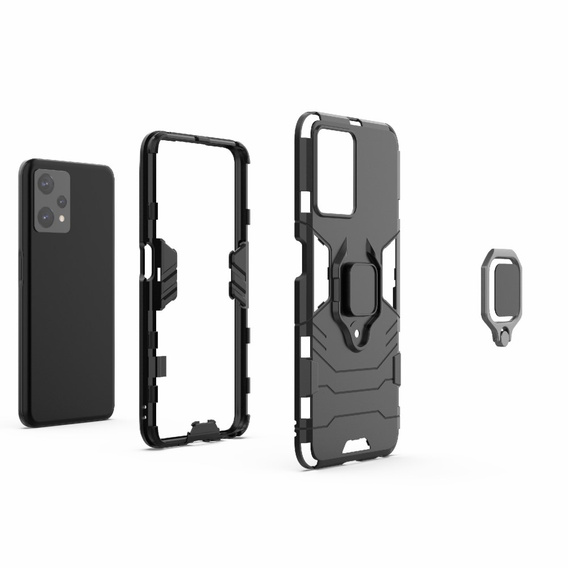 Obal na mobil pre Realme 9 Pro / OnePlus Nord CE 2 Lite 5G, Kickstand Ring, čierne