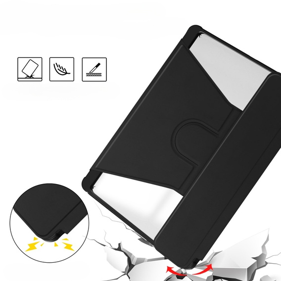 Puzdro s klávesnicou pre Samsung Galaxy Tab S9, Rotary 360° Leather, čierne