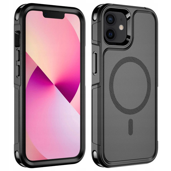 Obal na mobil pre iPhone 12/12 Pro, MagForce MagSafe, čierne