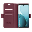 Puzdro pre Oppo Reno 14 F / 14 FS, ERBORD Glossy Litchi, flipová peňaženka, červené