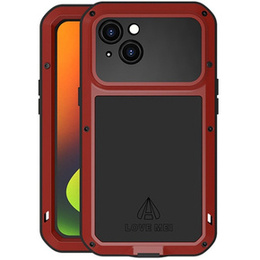 Love Mei Obal na mobil pre iPhone 14, armored with glass, červené