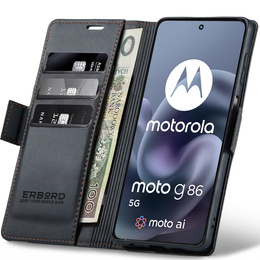 ERBORD Lesklá peňaženka Litchi s chlopňou pre Motorola Moto G86 5G / G86 Power 5G