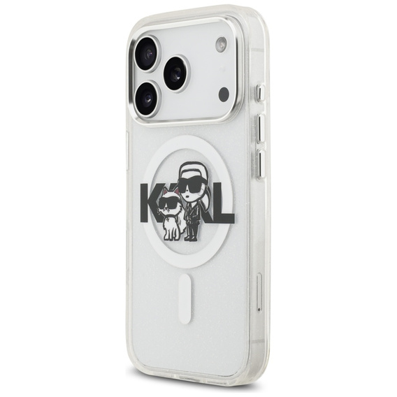Karl Lagerfeld IML Glitter Karl a Choupette MagSafe puzdro pre iPhone 17 Pro