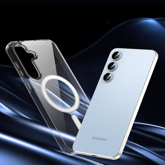 Puzdro pre Samsung Galaxy S25+ Plus, Fusion Hybrid, pre MagSafe, priehľadné + sklo na displej