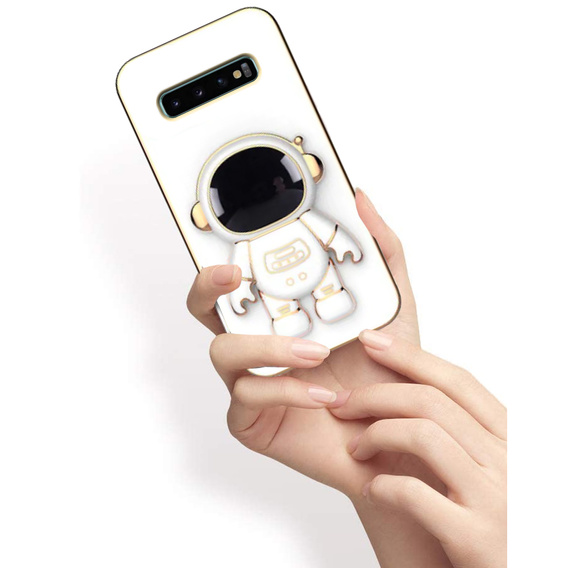 Obal na mobil pre Samsung Galaxy S10 Plus, Astronaut, biele