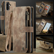 CASEME puzdro pre Samsung Galaxy A56 5G, Leather Wallet Cash and Card Slots, s remienkom, hnedé