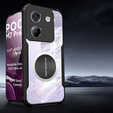 Puzdro pre Xiaomi Poco M7 Pro 5G, s magnetickým štítkom, transparentné / čierne