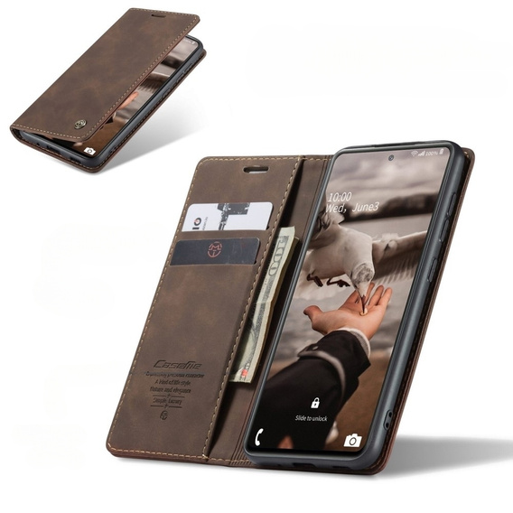 CASEME puzdro pre Samsung Galaxy S20 FE, Leather Wallet Case, hnedé