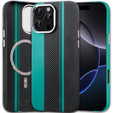 Puzdro pre iPhone 16 Pro Max, Carbon Fiber MagSafe, čierna / modrá