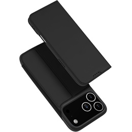 Puzdro Dux Ducis pre iPhone 17 Pro Max, Skin Pro, s chlopňou, s otvorom na kartu, čierne