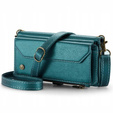 Puzdro CASEME pre Samsung Galaxy S24 FE, RFID Leather Wallet, s popruhom cez rameno, zelený