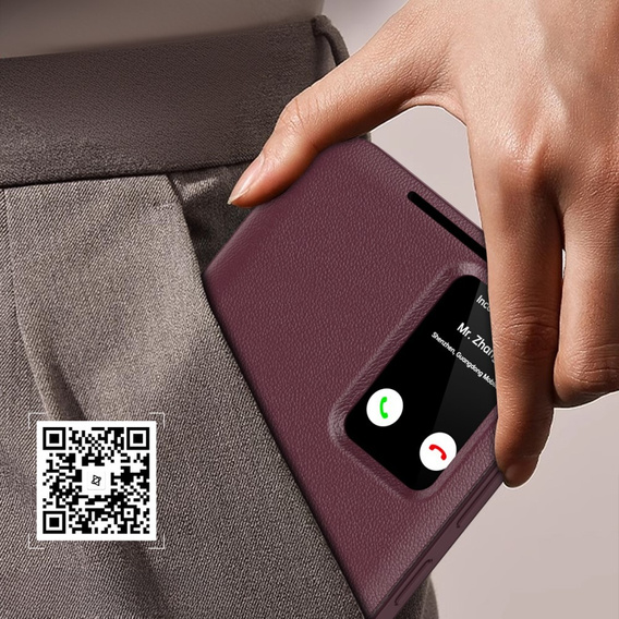 Flipové puzdro pre Samsung Galaxy S24 FE, Smart View Wallet, bordové