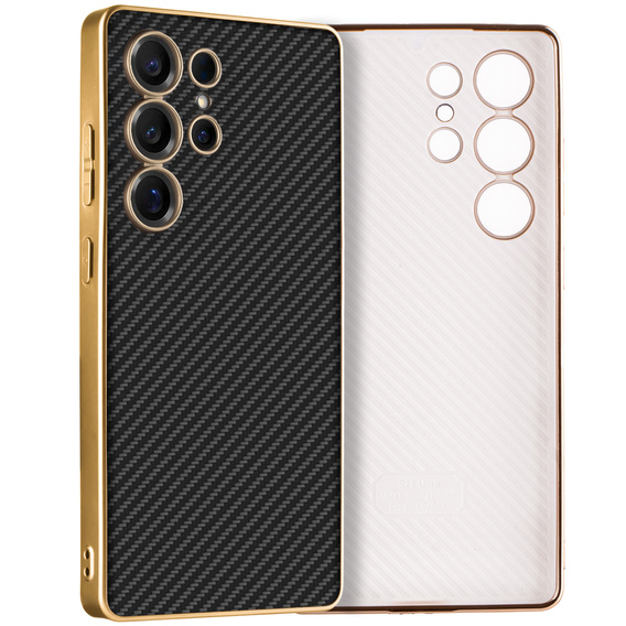 Puzdro pre Samsung Galaxy S25 Ultra, GKK Leather, carbon čierne