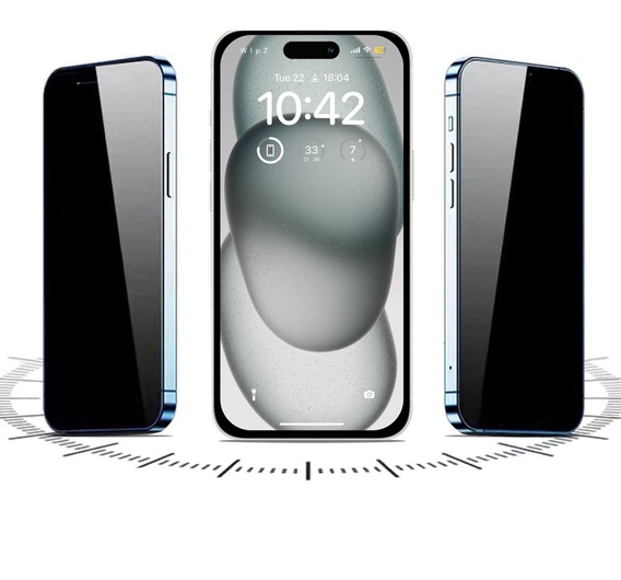2x tvrdené sklo na ochranu súkromia pre iPhone 15 Plus, ERBORD Anti-Spy