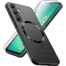 Puzdro pre Samsung Galaxy A26, ColorMag, pre MagSafe, čierne + tvrdené sklo 9H