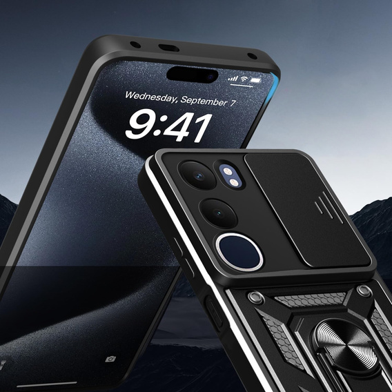 Obal na mobil pre Vivo Y19s, CamShield Slide, čierne