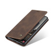 CASEME puzdro pre Samsung Galaxy S22 5G, Leather Wallet Case, káva