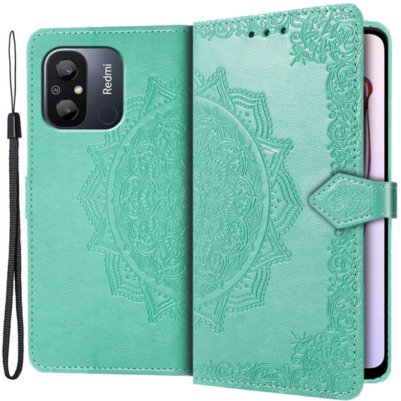 Klapkové puzdro pre Xiaomi Redmi 12C, Mandala, zelený
