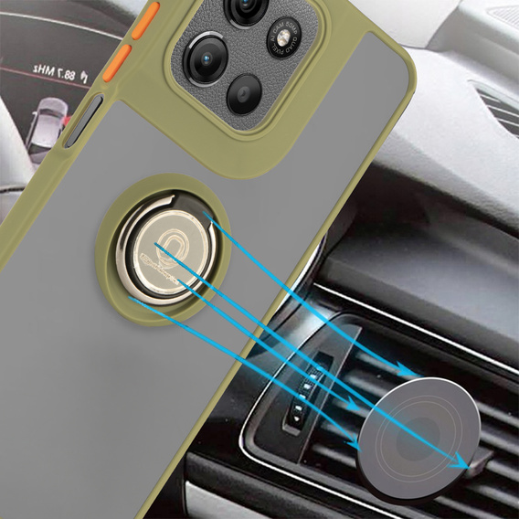 Puzdro pre Motorola Moto G15 / Motorola Moto G15 Power, Frosted Ring, zelený